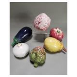 Group of 6 Italian ceramic faux vegetables