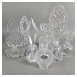 Group of vintage crystal and glass perfume bottles