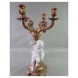 French style brass tone spelter and bisque