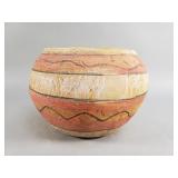 Pre-columbian style polychrome pottery bowl