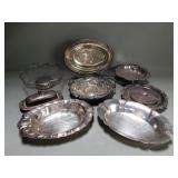 Group of vintage silver plate items