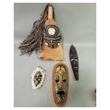 Collection of carved wood wall masks