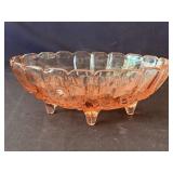 Vintage footed depression glass bowl