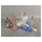 Group of vintage crystal and glass perfume