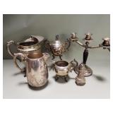 Group of vintage silver plate items