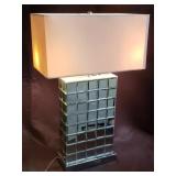 Modern chrome and mirrored table lamp