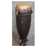 African wood and leather drum