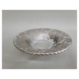 Heisey glass bowl with silver overlay