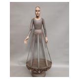 Vintage carved wood Santo caged doll