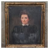 Antique oil painting on canvas portrait