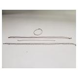 Sterling silver chains and a bracelet