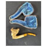 Antique hand carved meerschaum tobacco pipe