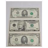 1995-1999 US $5 & $10 bills