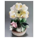 Capodimonte porcelain floral centerpiece
