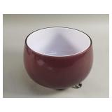 Hand blown footed glass bowl made in Poland