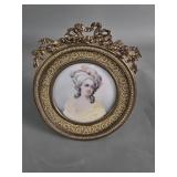 Antique brass ornate frame, hand painted