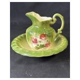 Vintage ceramic pitcher and bowl