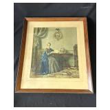 Framed vintage Mafalda Lady in Blue print