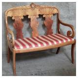 Vintage carved walnut settee