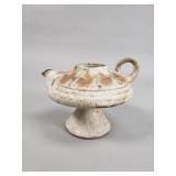 Vintage pottery oil lamp