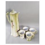 Vintage Nippon porcelain coffee pot with teacups