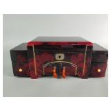 Vintage Japanese lacquered musical jewelry box