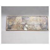 Vintage brass plaque