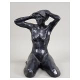 Cast brass nude sculpture