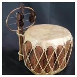 Native American-style wood and rawhide drum