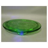 Vintage uranium glass cake stand