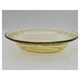 Vintage amber pressed glass oval serving bowl