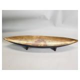 MCM hand hammered metal footed canoe shaped