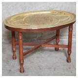 Morrocan-style brass tray top table
