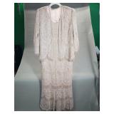 Vintage Damianou champagne gown with coordinating