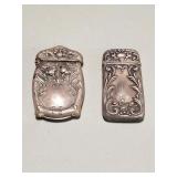 Antique Art Nouveau sterling silver match safes