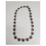 Vintage sterling silver, marcasite, and onyx