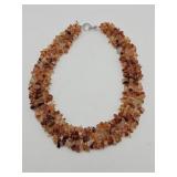 Carnelian stone chip statement necklace