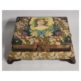 Victorian antique music box photo album