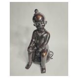 Vintage spelter Chinese boy sculpture