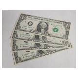 1974 $1 uncirculated, sequential serial #