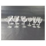 Group of etched glass stemware