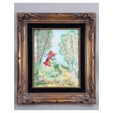 Signed Cardin "Spring Fresh" enamel on copper