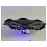 Vintage hand blown amethyst glass pedestal