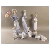 Group of porcelain figurines some asis