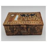 Handcrafted Egyptian-style leather jewelry box
