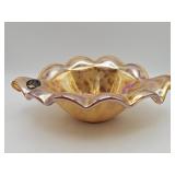 White Cristal Murano amber iridescent art glass