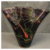 Vintage viz glass studio art vase