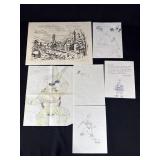Lot of signed sketches