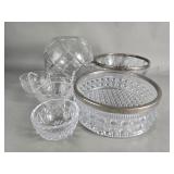 Group of glass and crystal bowls