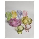 Vintage glass bunny on nest, bunny egg holder